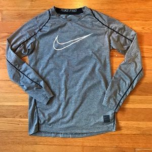Long sleeve youth Nike pro fitted shirt